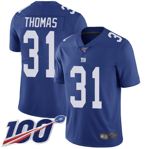 Men New York Giants #31 Michael Thomas Royal Blue Team Color Vapor Untouchable Limited Player 100th Season Football NFL Jersey->new york giants->NFL Jersey
